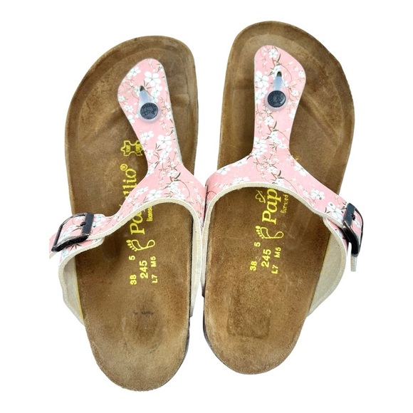 Birkenstock Women's Papillio by Birkenstock Pink Floral Gizeh Sandals Size  7 - Picture 8 of 9